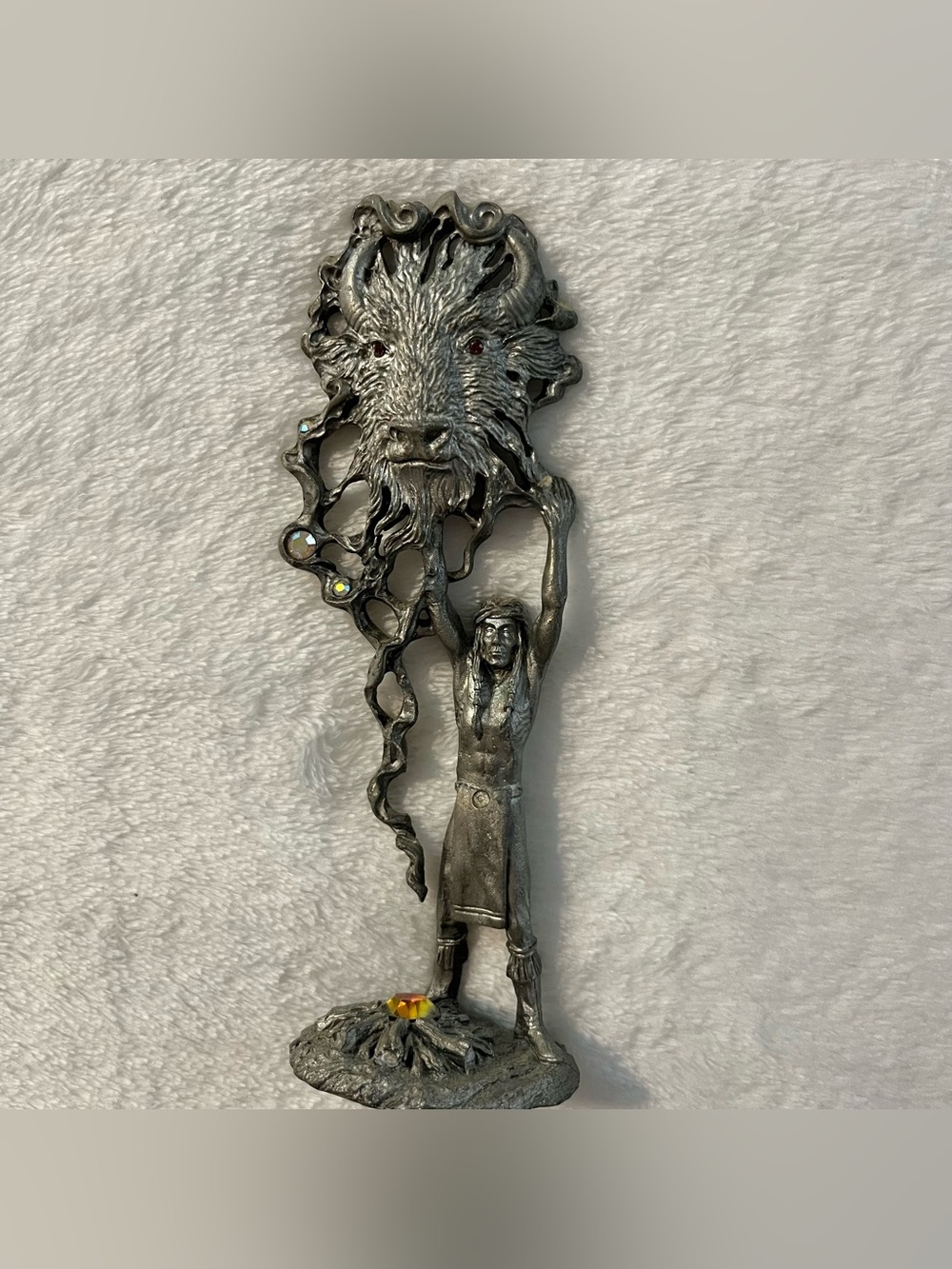 Perth Pewter Spirit of Thunder Native American Buffalo Figurine 1992